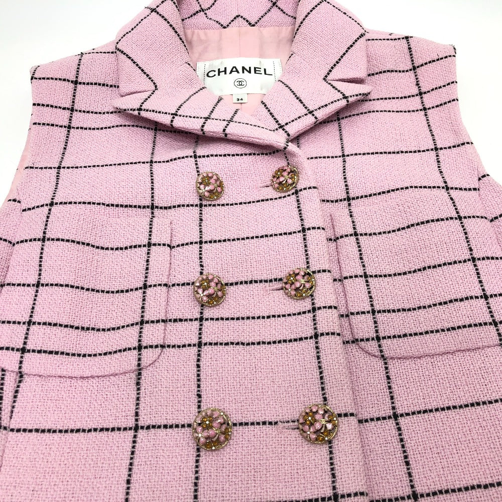 CHANEL Best P77266 tweed pink 24S tweed Women 34 Used Authentic