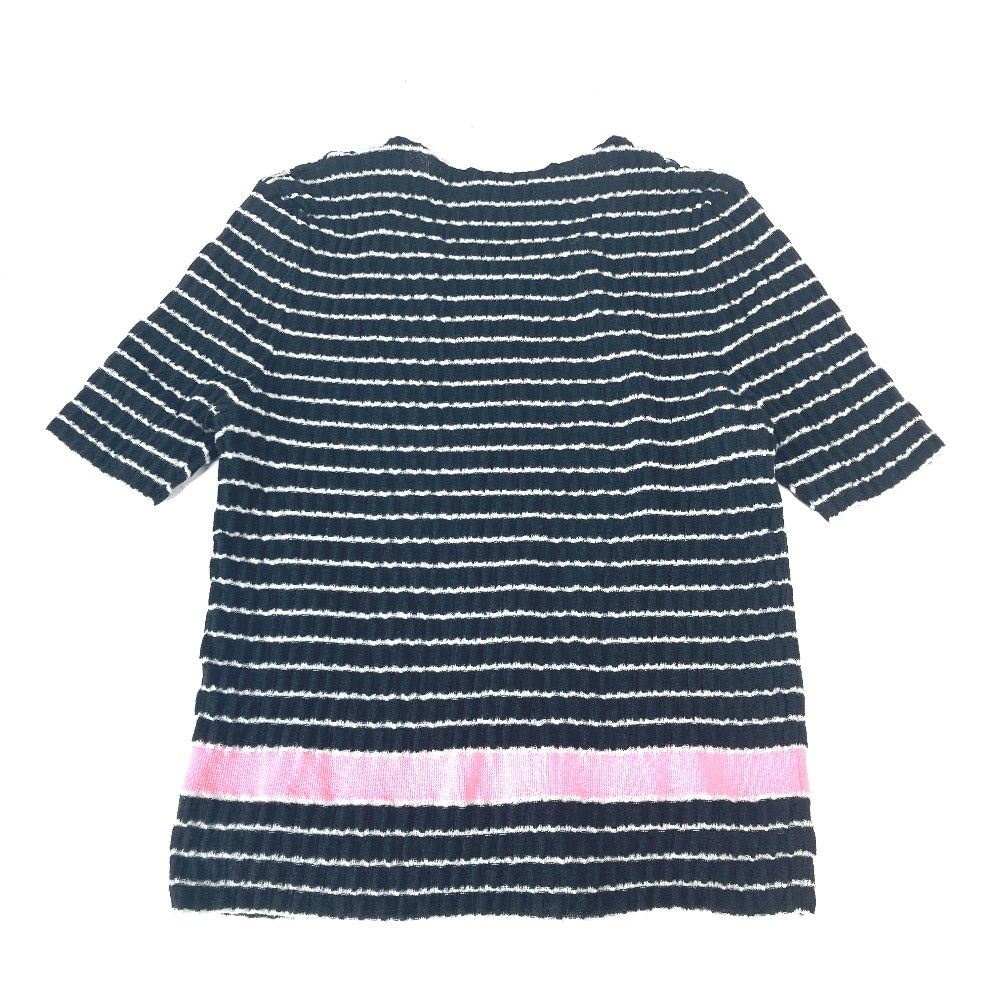 CHANEL knit P76857 Cotton, Polyamide black 24Stainless Steel New Release COCO Mark Border CC Women 34 Used Authentic
