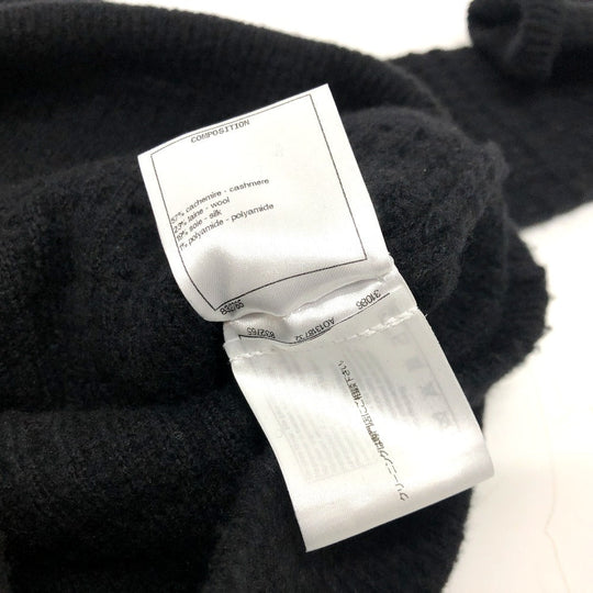 CHANEL sweater P59735 cashmere black 18B CCCOCO Mark logo icon beaded knit 34