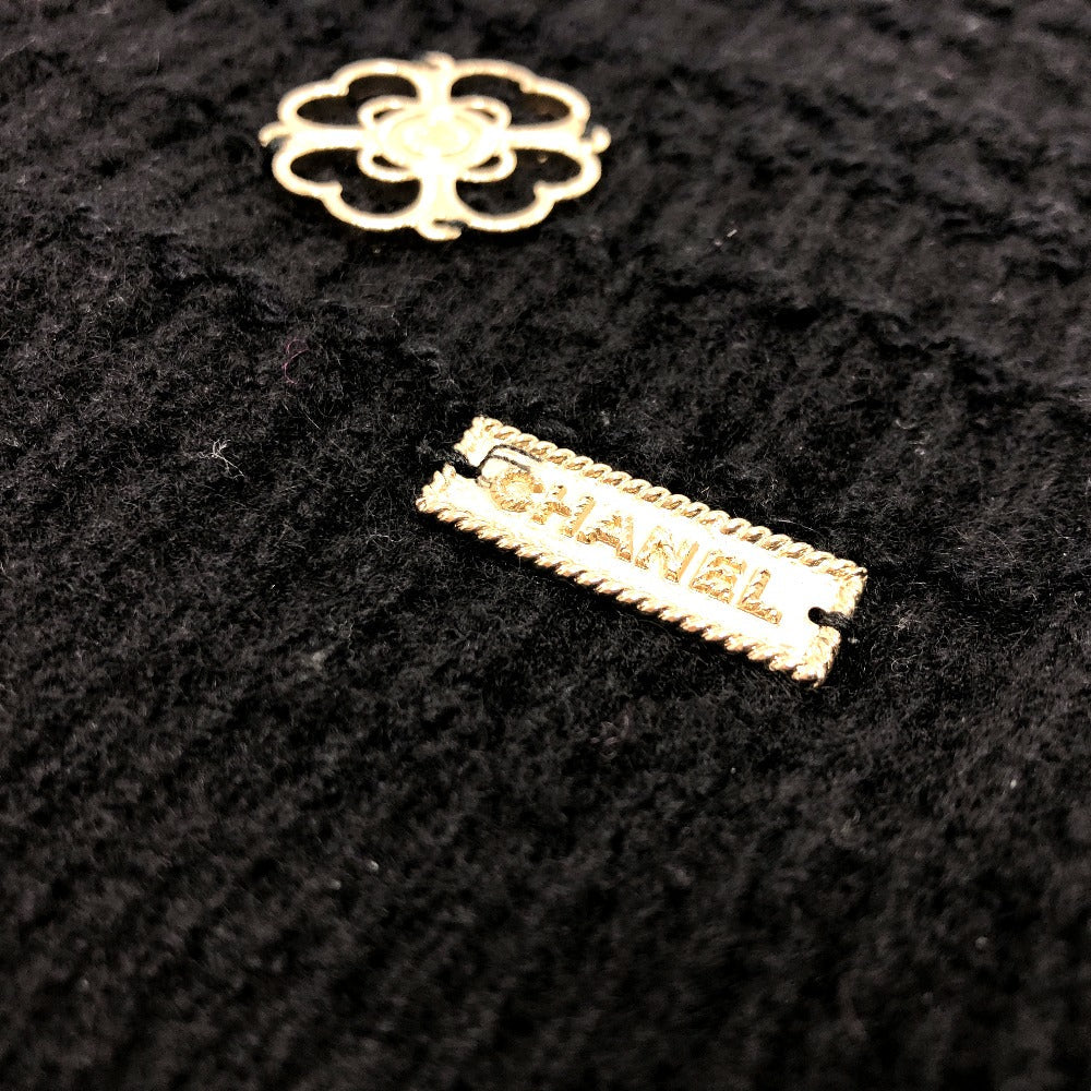 CHANEL sweater P59735 cashmere black 18B CCCOCO Mark logo icon beaded knit 34