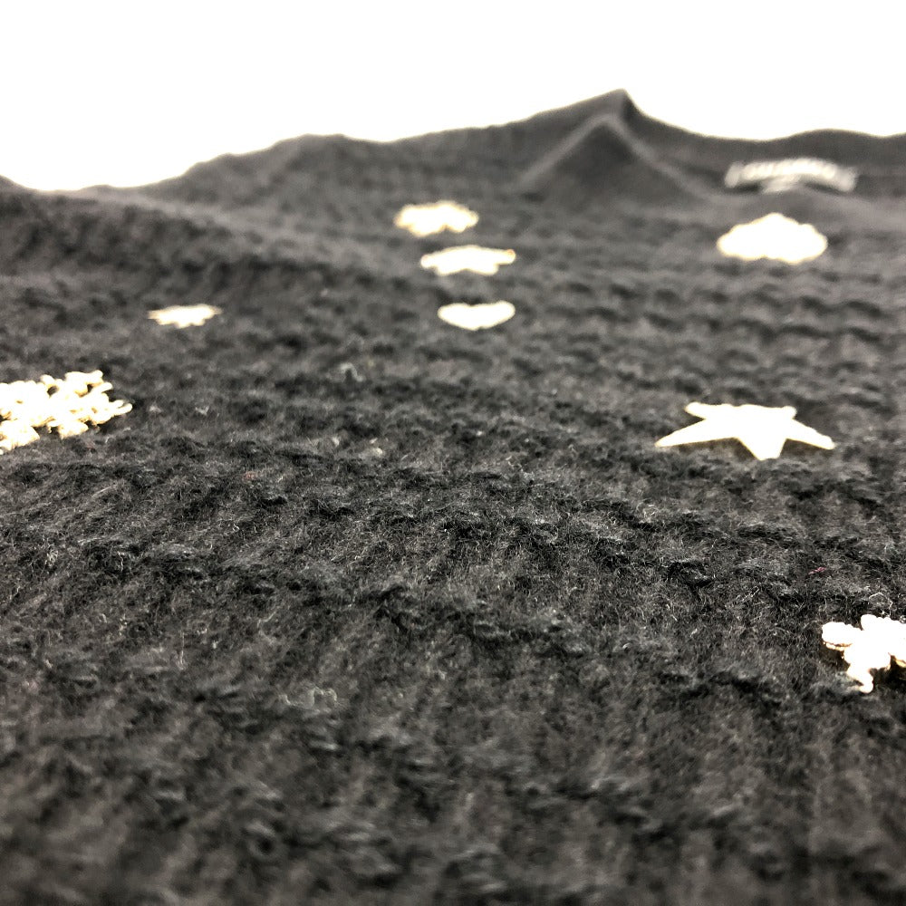 CHANEL sweater P59735 cashmere black 18B CCCOCO Mark logo icon beaded knit 34