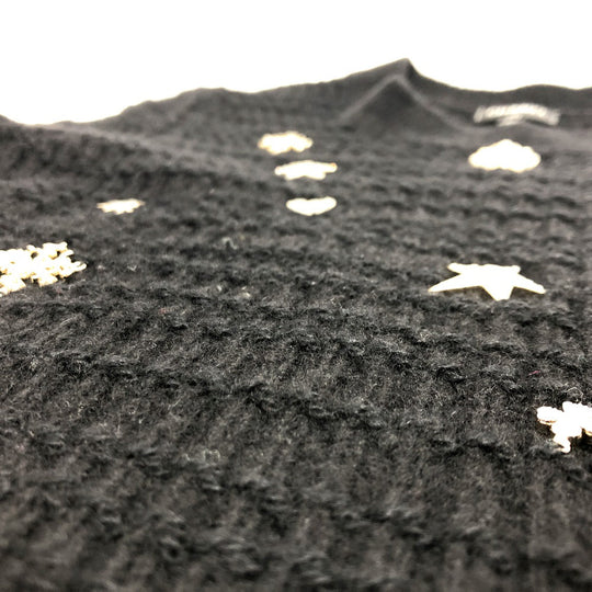CHANEL sweater P59735 cashmere black 18B CCCOCO Mark logo icon beaded knit 34