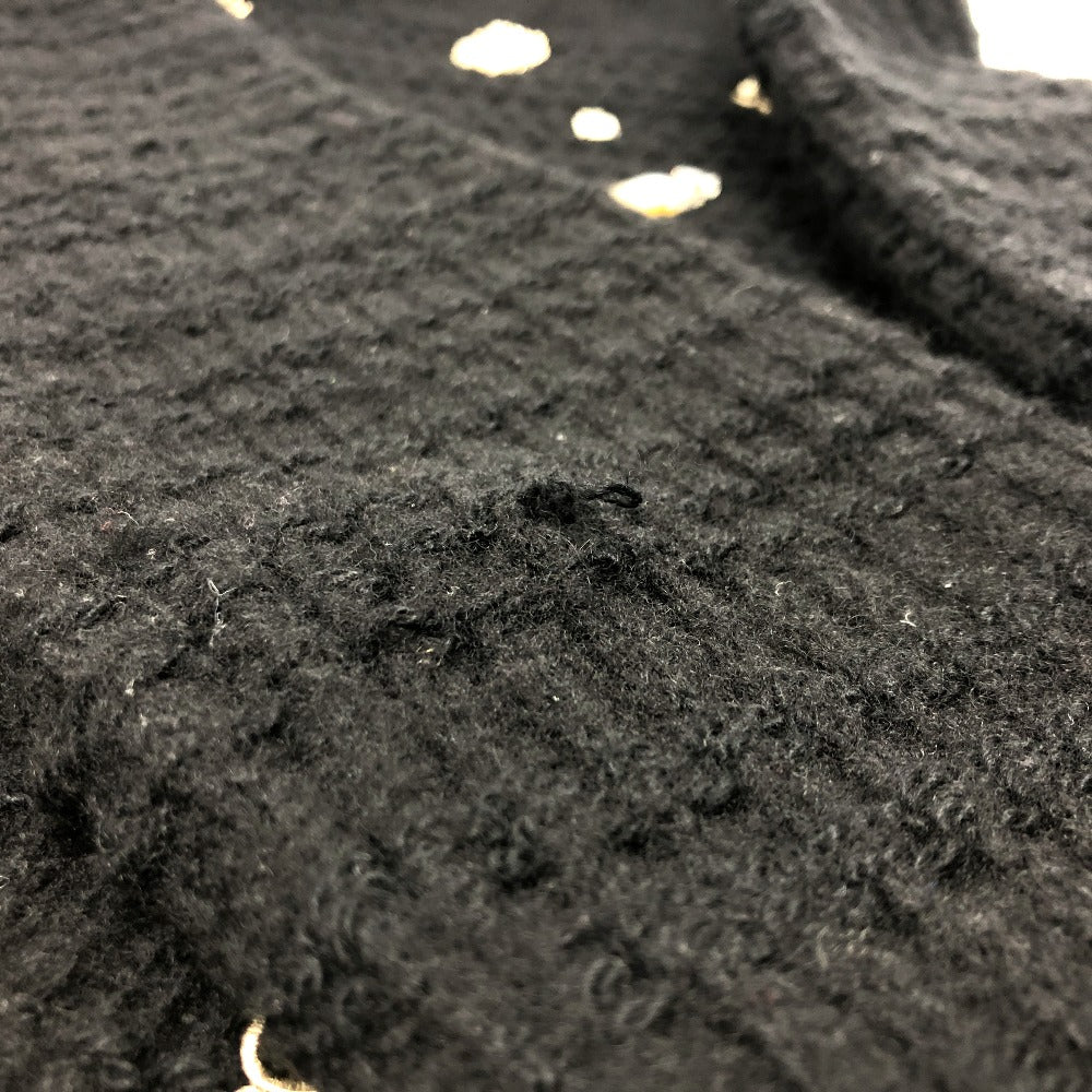 CHANEL sweater P59735 cashmere black 18B CCCOCO Mark logo icon beaded knit 34