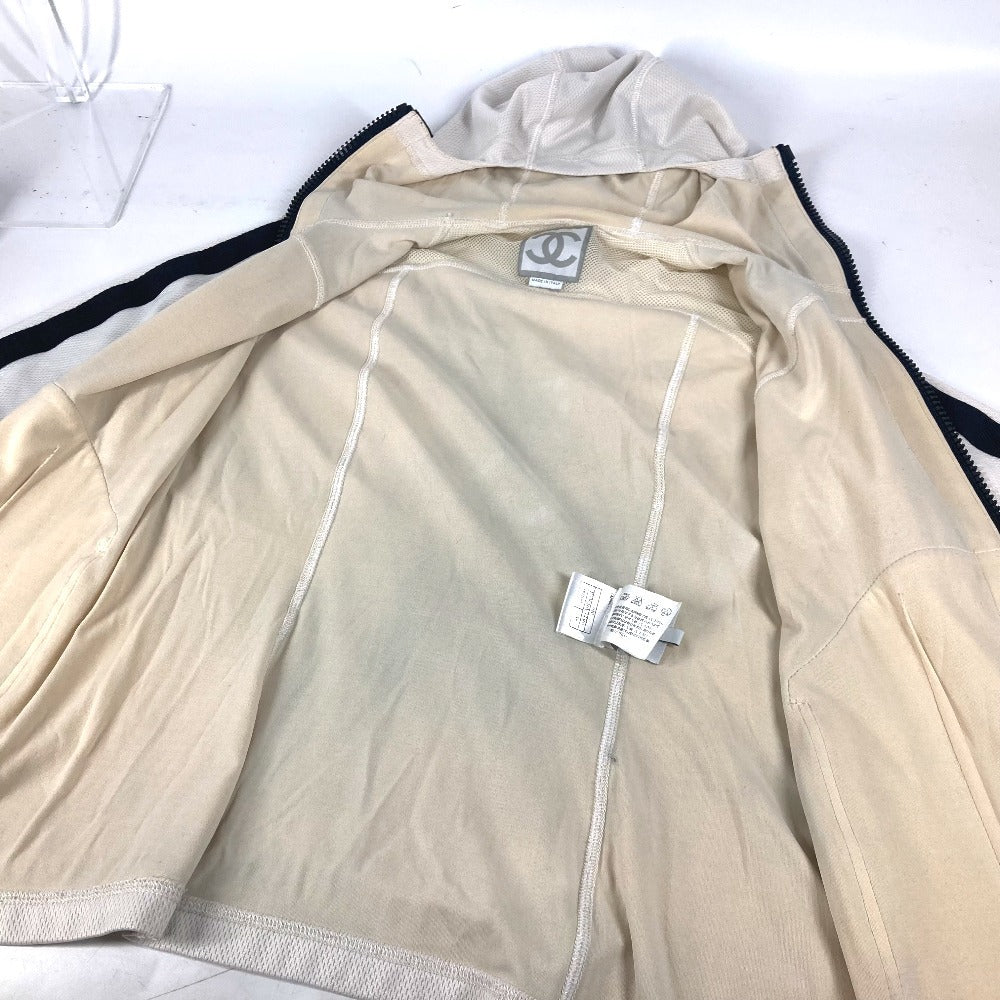 CHANEL Hoodie P23616 polyamide white 04P Sports CC COCO Mark Women 38 Used Authentic