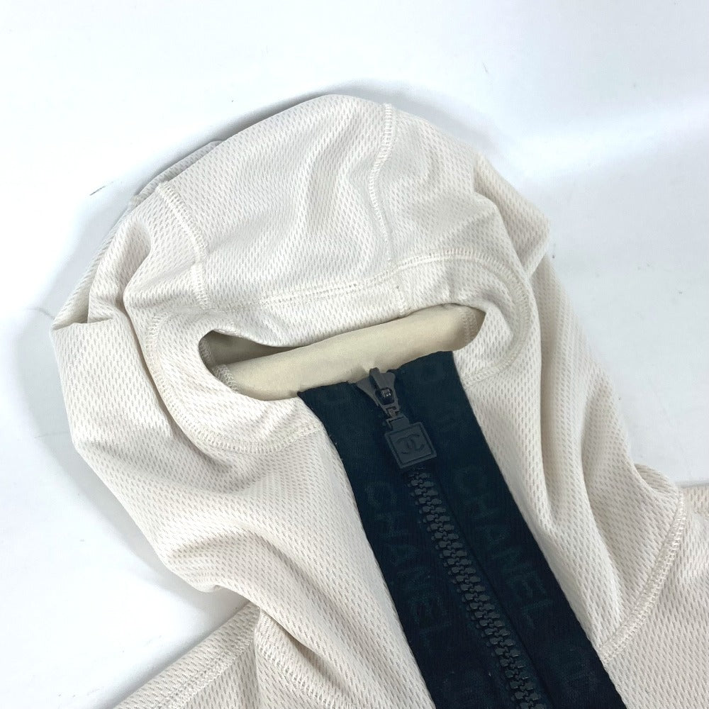 CHANEL Hoodie P23616 polyamide white 04P Sports CC COCO Mark Women 38 Used Authentic