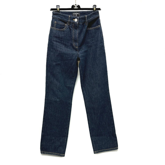 CHANEL Denim pants P78765 denim blue 24B Coco Pocket Jeans - Washed Denim 34