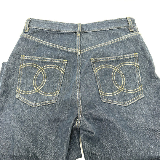 CHANEL Denim pants P78765 denim blue 24B Coco Pocket Jeans - Washed Denim 34