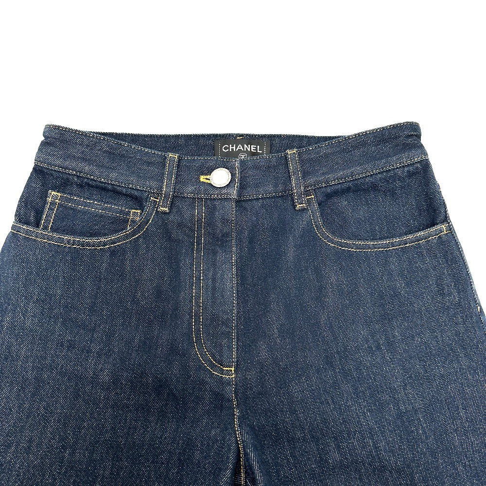 CHANEL Denim pants P78765 denim blue 24B Coco Pocket Jeans - Washed Denim 34