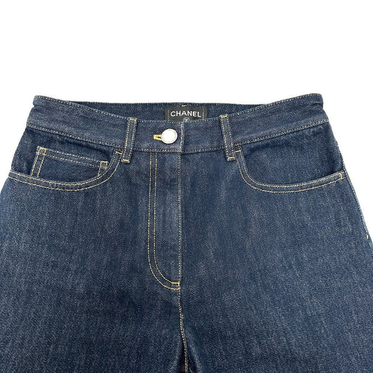 CHANEL Denim pants P78765 denim blue 24B Coco Pocket Jeans - Washed Denim 34
