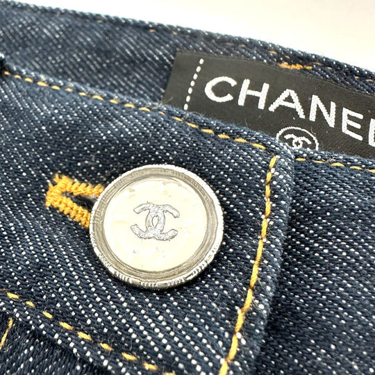 CHANEL Denim pants P78765 denim blue 24B Coco Pocket Jeans - Washed Denim 34