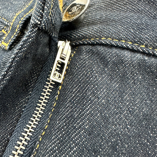 CHANEL Denim pants P78765 denim blue 24B Coco Pocket Jeans - Washed Denim 34