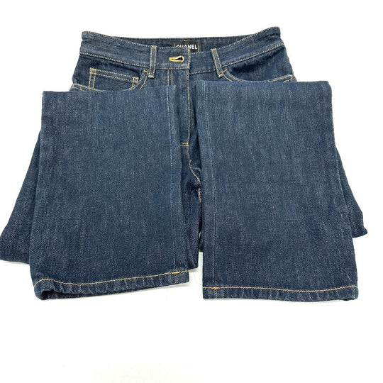 CHANEL Denim pants P78765 denim blue 24B Coco Pocket Jeans - Washed Denim 34