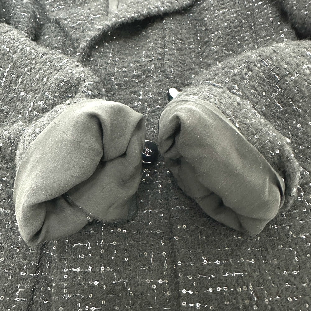 CHANEL Jacket P78012 tweed black 24B Glitter Tweed 34