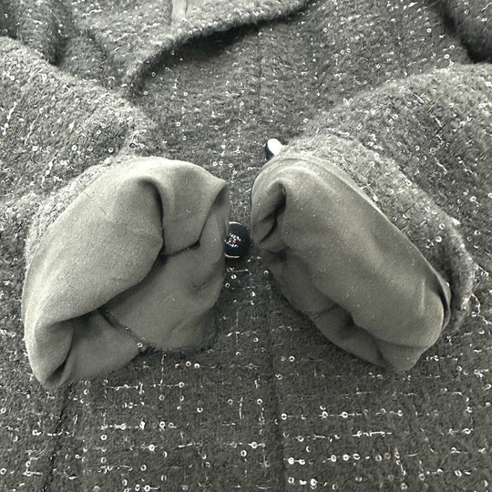 CHANEL Jacket P78012 tweed black 24B Glitter Tweed 34