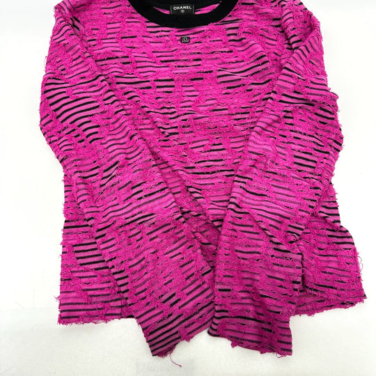 CHANEL Long sleeve shirt P77487 Viscose pink 24AW Cotton & Mixed Fibers 36