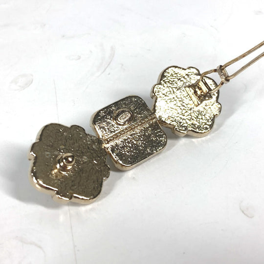 CHANEL Valletta metal gold 21A CC COCO Mark Icon NO5 Clover Rhinestone Women Used Authentic