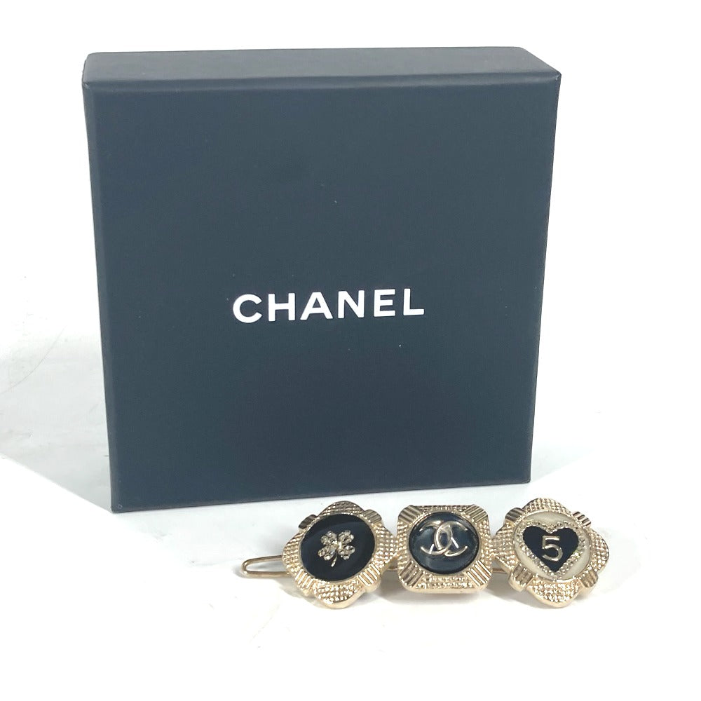 CHANEL Valletta metal gold 21A CC COCO Mark Icon NO5 Clover Rhinestone Women Used Authentic