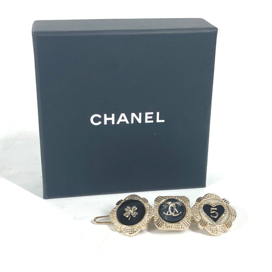 CHANEL Valletta metal gold 21A CC COCO Mark Icon NO5 Clover Rhinestone Women Used Authentic