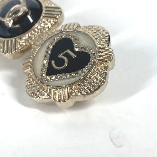 CHANEL Valletta metal gold 21A CC COCO Mark Icon NO5 Clover Rhinestone Women Used Authentic