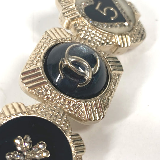 CHANEL Valletta metal gold 21A CC COCO Mark Icon NO5 Clover Rhinestone Women Used Authentic