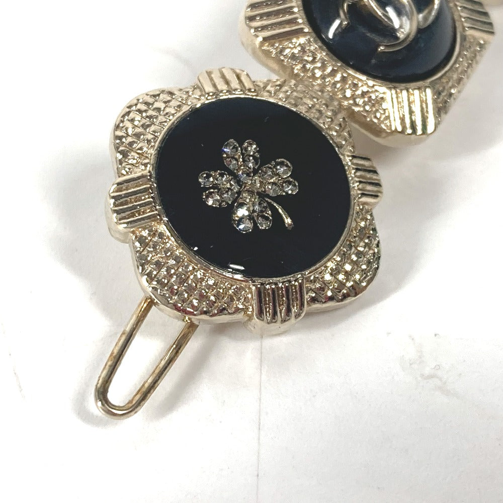 CHANEL Valletta metal gold 21A CC COCO Mark Icon NO5 Clover Rhinestone Women Used Authentic