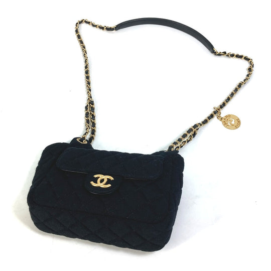 CHANEL Shoulder Bag AS3710 Jersey black Matrasse Small Hobo