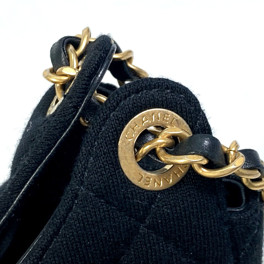 CHANEL Shoulder Bag AS3710 Jersey black Matrasse Small Hobo
