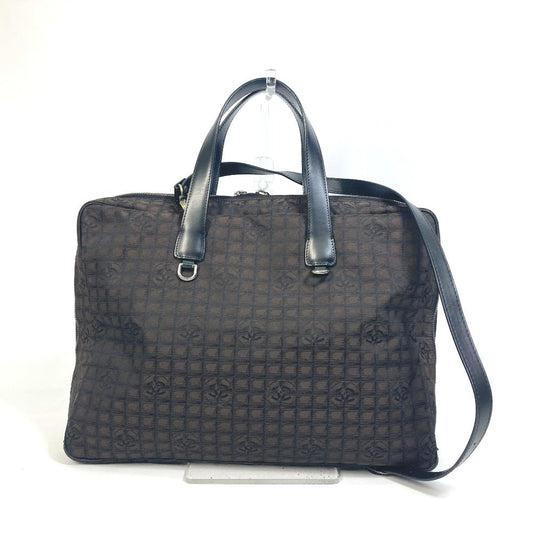 CHANEL Business bag Nylon, Leather Brown New travel line Handbag Women Used Authentic