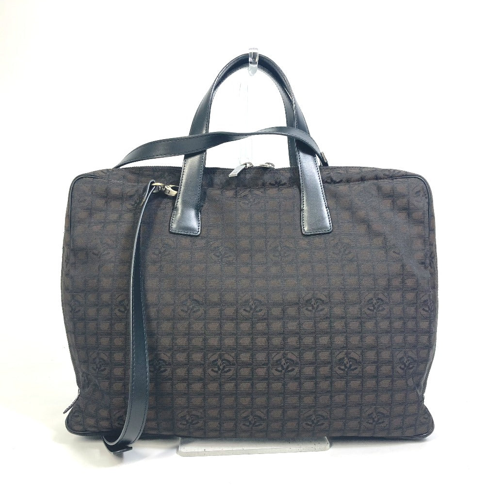CHANEL Business bag Nylon, Leather Brown New travel line Handbag Women Used Authentic