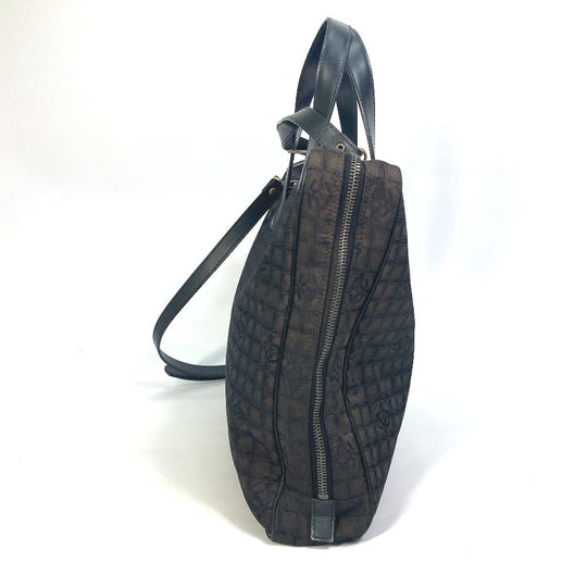 CHANEL Business bag Nylon, Leather Brown New travel line Handbag Women Used Authentic