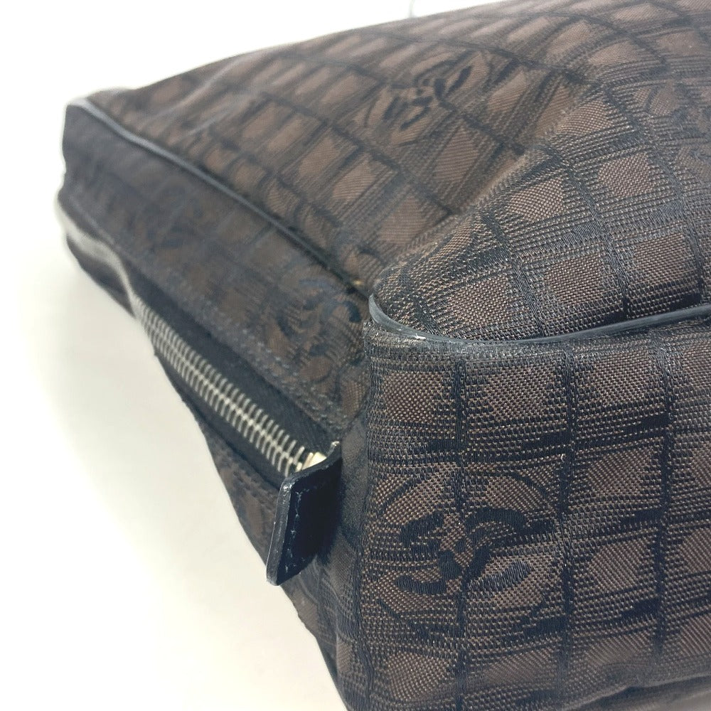 CHANEL Business bag Nylon, Leather Brown New travel line Handbag Women Used Authentic