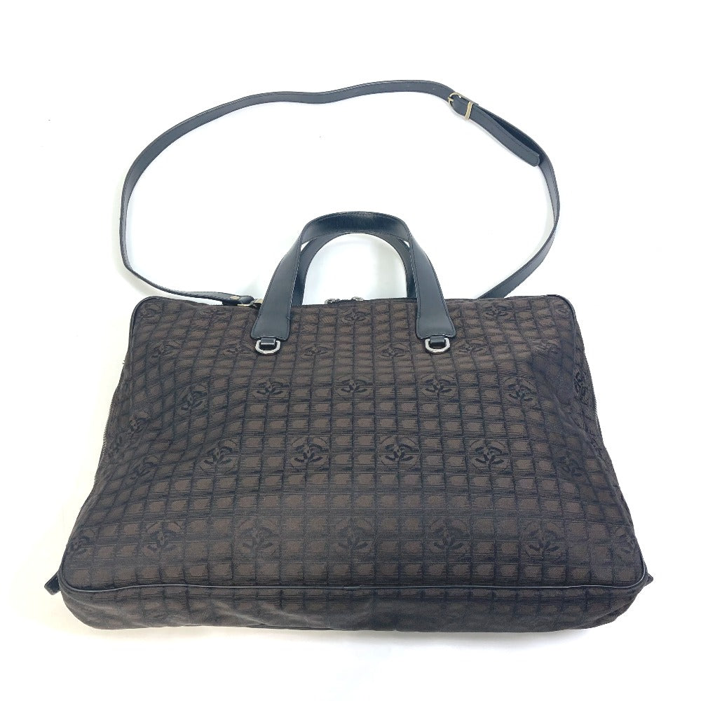 CHANEL Business bag Nylon, Leather Brown New travel line Handbag Women Used Authentic