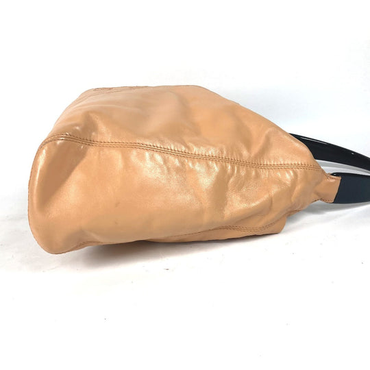 CHANEL Handbag leather beige Plat Stick handle CC COCO Mark