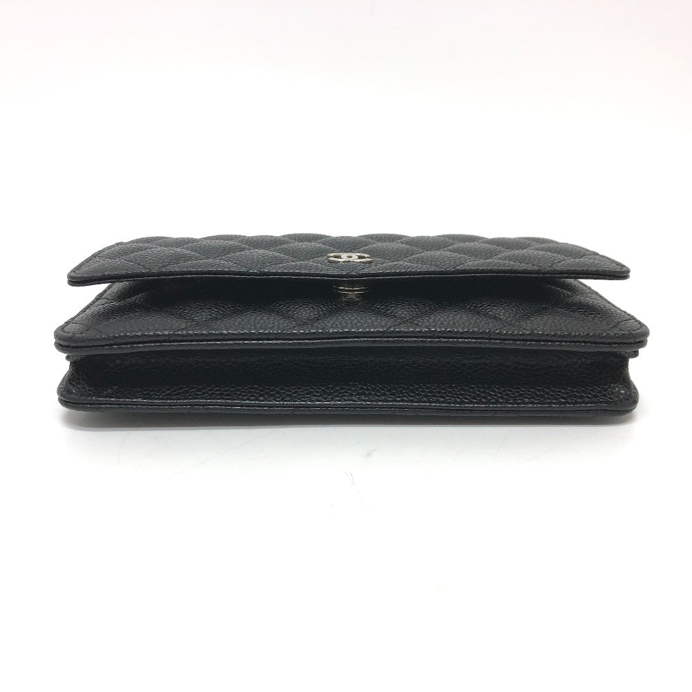 CHANEL Shoulder Bag AP0250 Caviar skin black Matelasse COCO Mark Classic Women Used Authentic