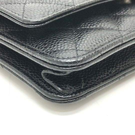 CHANEL Shoulder Bag AP0250 Caviar skin black Matelasse COCO Mark Classic Women Used Authentic
