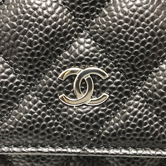 CHANEL Shoulder Bag AP0250 Caviar skin black Matelasse COCO Mark Classic Women Used Authentic