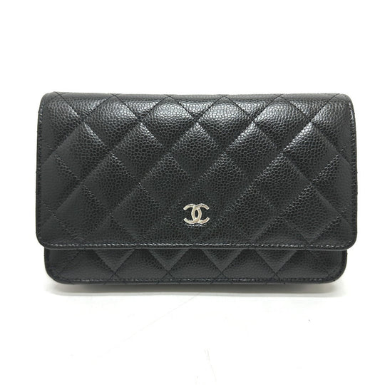 CHANEL Shoulder Bag AP0250 Caviar skin black CC Matelasse COCO Mark Classic Chain Wallet