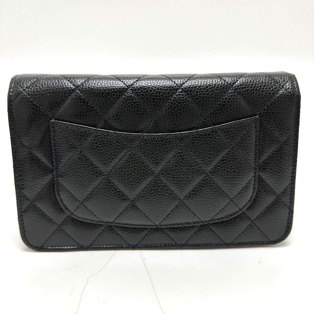 CHANEL Shoulder Bag AP0250 Caviar skin black CC Matelasse COCO Mark Classic Chain Wallet