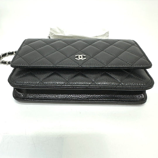 CHANEL Shoulder Bag AP0250 Caviar skin black CC Matelasse COCO Mark Classic Chain Wallet