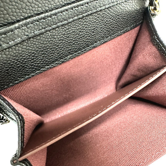 CHANEL Coin case AP0238 Caviar skin black COCO Mark Matelasse CC Women Used Authentic