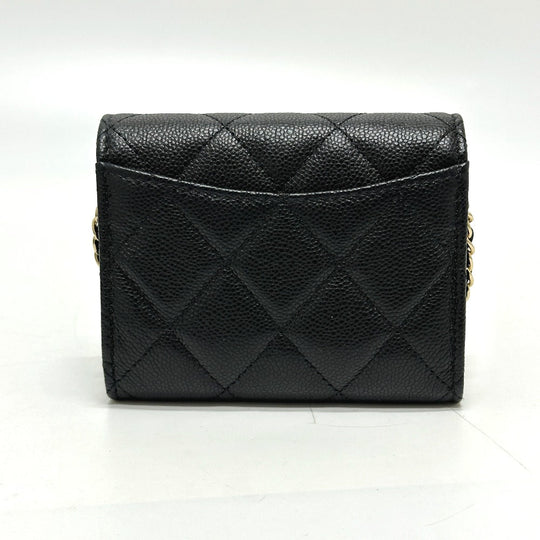 CHANEL Coin case AP0238 Caviar skin black COCO Mark Matelasse CC Women Used Authentic