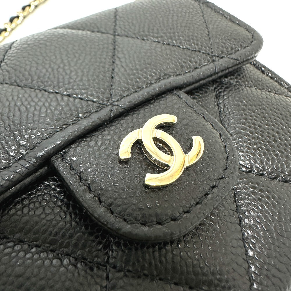 CHANEL Coin case AP0238 Caviar skin black COCO Mark Matelasse CC Women Used Authentic