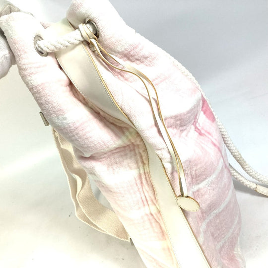 CHANEL Shoulder Bag cotton pink beach bag shoulder CC COCO Mark Border Pile