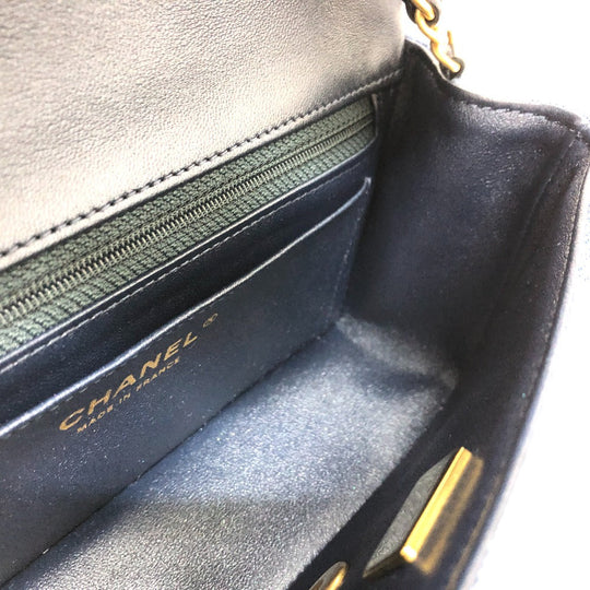 CHANEL Shoulder Bag denim blue Mini matrasse