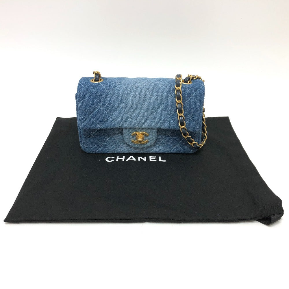 CHANEL Shoulder Bag denim blue Mini matrasse