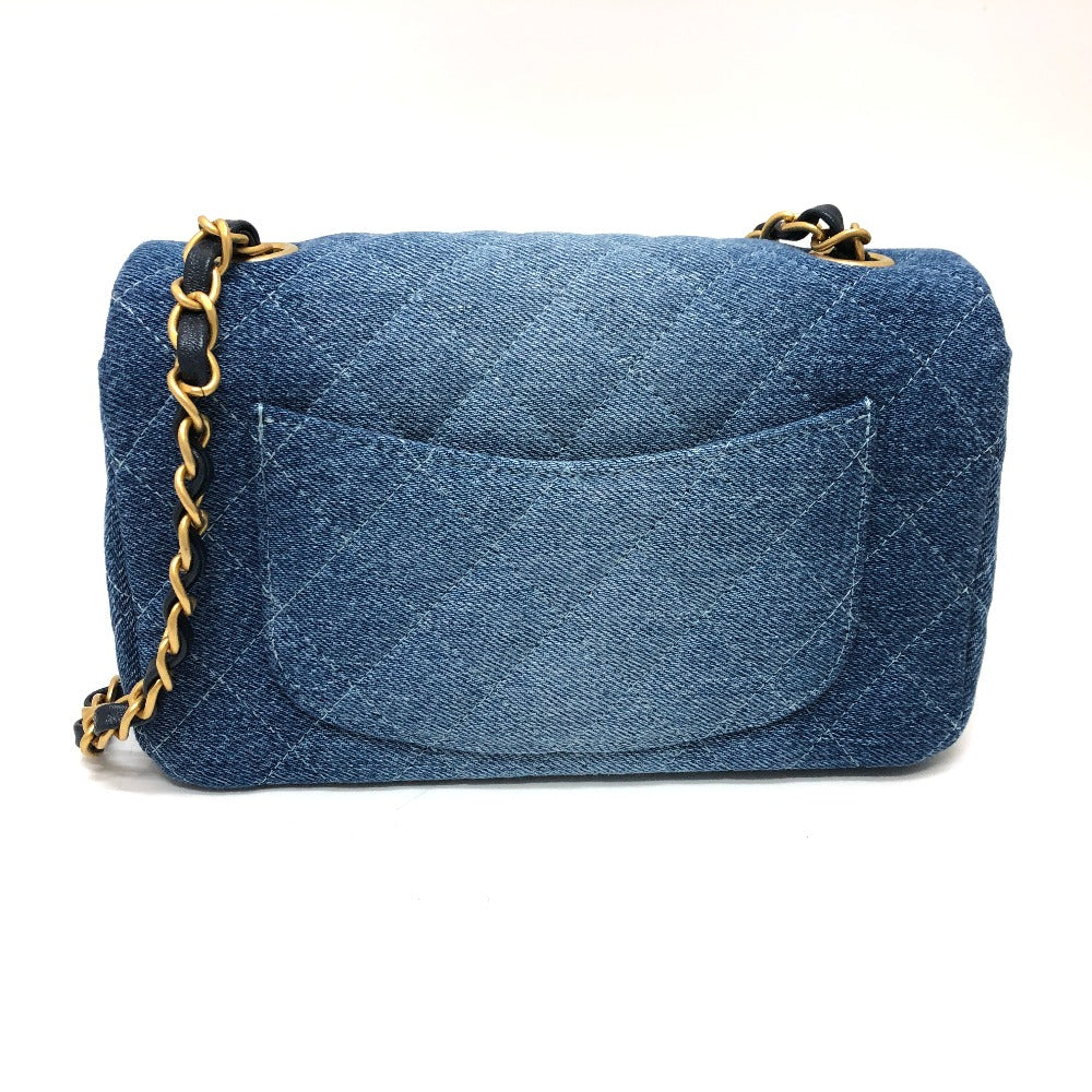 CHANEL Shoulder Bag denim blue Mini matrasse