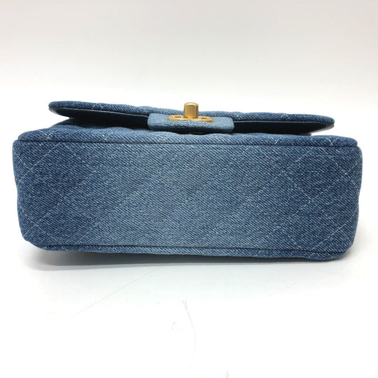 CHANEL Shoulder Bag denim blue Mini matrasse