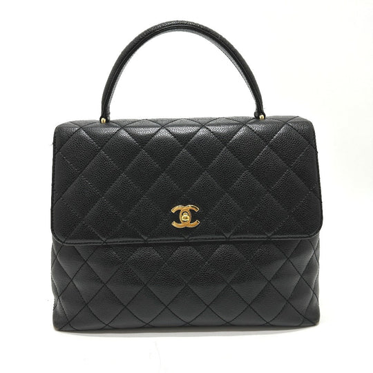 CHANEL Handbag A12397 Caviar skin black COCO Mark Matrasse
