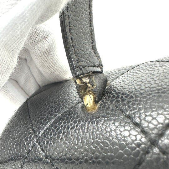 CHANEL Handbag A12397 Caviar skin black COCO Mark Matrasse