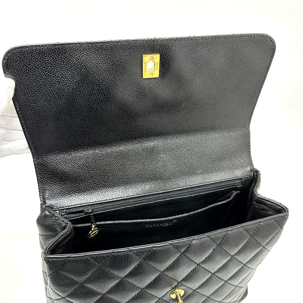 CHANEL Handbag A12397 Caviar skin black COCO Mark Matrasse